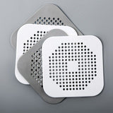 Square Drain Cover for Shower Drain Hair Catcher Flat Silicone Plug for Bathroom and Kitchen Filter Shower 4 Pack(Grey And white)