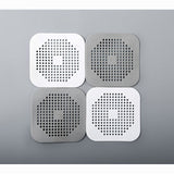 Square Drain Cover for Shower Drain Hair Catcher Flat Silicone Plug for Bathroom and Kitchen Filter Shower 4 Pack(Grey And white)