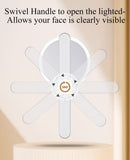 Handheld Mirror with Lights with Swivel Handle, Perfect for Travel, Compact, Pocket, Purse, Folding, with USB Charging