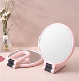 Magnifying Mirror, Rotation Adjustable Handle, Double Sided Folding, Mirror for Women for Eyes Makeup Travel Table Desk Shaving