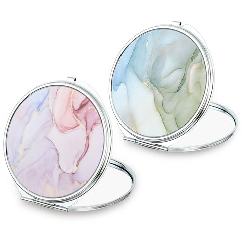 Portable Folding Handheld Vanity Mirror Aesthetic Double-Sided Plane Mirror for Travel Home Office Women Purse Handbag Wallet In Australia - Darrahopens