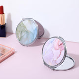 Portable Folding Handheld Vanity Mirror Aesthetic Double-Sided Plane Mirror for Travel Home Office Women Purse Handbag Wallet