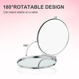 Portable Folding Handheld Vanity Mirror Aesthetic Double-Sided Plane Mirror for Travel Home Office Women Purse Handbag Wallet