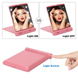 Makeup Mirror, Compact Mirror Travel Folding with Lights, Portable Handheld Mini Pocket Purse Size Mirrors for Women (Pink)