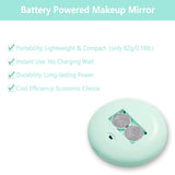 LED Lighted Travel Makeup Mirror 1x/10x Magnification Portable Small Hand held Makeup Mirror for Handbag Purse Pocket