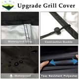Grill Cover, BBQ Cover 58 inch,Waterproof BBQ Grill Cover,UV Resistant Gas Grill Cover,Durable and Convenient,Rip Resistant,Black