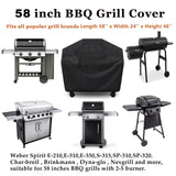 Grill Cover, BBQ Cover 58 inch,Waterproof BBQ Grill Cover,UV Resistant Gas Grill Cover,Durable and Convenient,Rip Resistant,Black