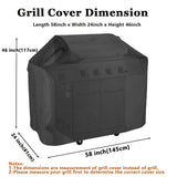 Grill Cover, BBQ Cover 58 inch,Waterproof BBQ Grill Cover,UV Resistant Gas Grill Cover,Durable and Convenient,Rip Resistant,Black