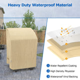 2 Burner Grill Cover 32 Inch, Outdoor Heavy Duty Waterproof Small Gas BBQ Cover, More Grills with Collapsed Side Tables, Beige