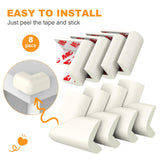 Baby Proofing Corner Guards, 8 Pack Pre-Taped Table Corner Protector for Baby, Soft Rubber Foam Furniture Corner Bumper  (White) In Australia - Darrahopens