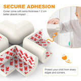 Baby Proofing Corner Guards, 8 Pack Pre-Taped Table Corner Protector for Baby, Soft Rubber Foam Furniture Corner Bumper  (White)