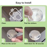 12 Pack Corner Guards Corner Protectors for Baby, Clear Furniture Corner & Edge Safety Bumpers for Table Edges (Ball- Shaped)