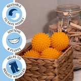 Reusable Dryer Balls, Fabric Softener for Laundry, Orange, 2.5 in, 6 Pack helping to dry more evenly. In Australia - Darrahopens