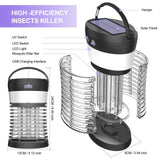 Bug Zapper, Electric Solar Mosquito Killer for Indoor & Outdoor, 3000V High Powered Pest Control Waterproof UV Mosquito Zapper