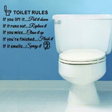 Removable Toilet Rules Wall Quotes Stickers Washroom Bathroom Decals WC Sign Vinyl Art Decor for Kids Living Room Home Decorations
