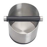 Knock Box, Stainless Steel Coffee Grounds Knock Box, With Removable Knock Bar and Non-Slip Rubber Base (Silver)