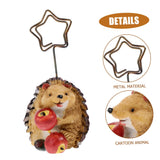 Little Hedgehog Note Holder Animal Ornament Wedding Decorations Display Shelf Display Shelves Wedding Table Number Holders Photo