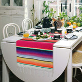 14 x 84 Inch for  Party Wedding Decorations Outdoor Picnics Dining Table, Fringe Cotton Table It is portable with mini size