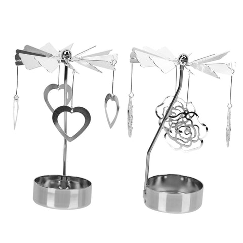 2Pcs Transfer Windmill Candlestick Rotary Candle Rotating Candlestick Candleholder Metal Tea Light Holder Heart Candle Holder In Australia - Darrahopens