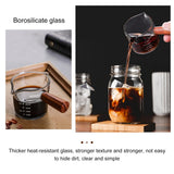 2 Pack Double Spouts Measuring Cup with Wooden Handle, Milk Cup 75ML, Espresso Shot Glasses Triple Pitcher Barista Double Spouts