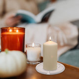2pcs Glass Candle Plate Clear Glass Candle Tray Pillar Candle Holder Coaster for Dining Table Wedding Centerpieces In Australia - Darrahopens