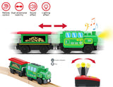 Wooden Train Accessories Battery Operated Locomotive Train, Remote Control Train for Track Set, Powerful  (Battery Not Included)