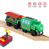 Wooden Train Accessories Battery Operated Locomotive Train, Remote Control Train for Track Set, Powerful  (Battery Not Included)