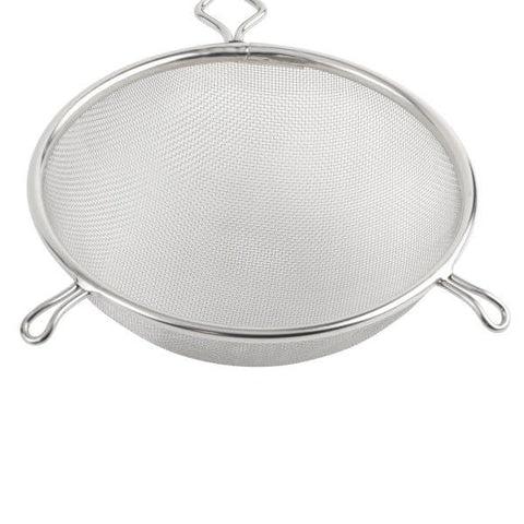 Double Fine Mesh Strainer Stainless Steel Handle Length Black Plastic Handle- Kitchen Utensil Food Strainer Skimmer Spoon