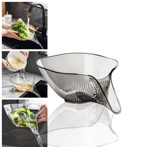 Multifunctional Drain Basket with Spout, Kitchen  Strainer Drainage Basket Funnel for Food, Kitchen Supplies & Accessories (Grey) In Australia - Darrahopens