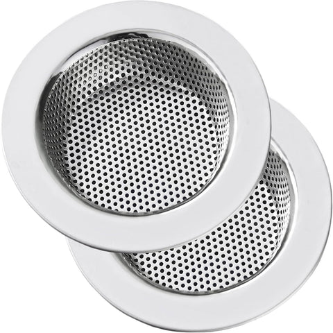 Sink Strainer Stainless Steel, Kitchen Sink Drain Strainer, Sink Strainers for Kitchen Sinks with Large Wide Rim 4.5"  (2 Pack)