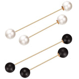 4 Pieces Sweater Shawl Clips Pearl Brooch Pins for Women Cardigan Sweater Clip Double Faux Pearl Brooches Vintage Shirts Pin