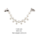 3 pieces Pearl Crystal Sparkling Teardrop Chain Dresses Shawl Clip Retro Sweater Collar Clips Retro Cardigan Clip Shawl  Clips