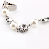 3 pieces Pearl Crystal Sparkling Teardrop Chain Dresses Shawl Clip Retro Sweater Collar Clips Retro Cardigan Clip Shawl  Clips