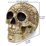 Life Size Skull Resin Floral Human Skull Model Adult Head Bone Model Day of The Dead Décor ade from nature resin In Australia - Darrahopens