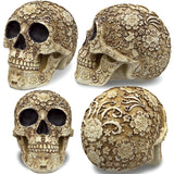 Life Size Skull Resin Floral Human Skull Model Adult Head Bone Model Day of The Dead Décor ade from nature resin In Australia - Darrahopens