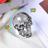 Plating Black Skull Head Figurines Day of The Dead Decor Gifts for Women, Glass Skull Head Art Halloween In Australia - Darrahopens