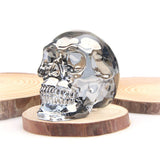 Plating Black Skull Head Figurines Day of The Dead Decor Gifts for Women, Glass Skull Head Art Halloween In Australia - Darrahopens