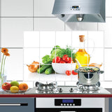 Wall Stickers Cherry Tomatoes Cucumber Onion Butter Backsplash Tile Decor Decals (17.72 inches x 27.56 inches, Green Vegetables)