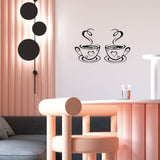 2 PCS Coffee Bar Wall Decor Coffee Bar Sign Wall Sticker Two Coffee Cup Art Wall Decal Sticker Removable Signs for Kitchen Coffee In Australia - Darrahopens