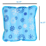 Summer Cooling Mat Reusable Ice Pillow Foldable Water Filling Ice Pillow Chair Pad, Multifunctional Waterproof (14.17" x 14.17")