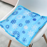 Summer Cooling Mat Reusable Ice Pillow Foldable Water Filling Ice Pillow Chair Pad, Multifunctional Waterproof (14.17" x 14.17")