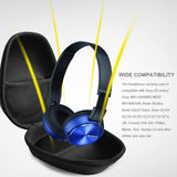 Headphone Case Carrying Organizer Hard Headphones Storage Bag Pouch Compatible with  Philips 3 Sony  (Black)