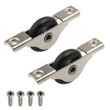 2Pcs 30mm/1.14" Dia Screen Door Rollers Nylon Black Sliding Wheel Electroplating Sliding Wheel with Stainless Steel Shell Garage
