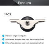 2Pcs 30mm/1.14" Dia Screen Door Rollers Nylon Black Sliding Wheel Electroplating Sliding Wheel with Stainless Steel Shell Garage