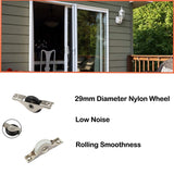 2Pcs 30mm/1.14" Dia Screen Door Rollers Nylon Black Sliding Wheel Electroplating Sliding Wheel with Stainless Steel Shell Garage
