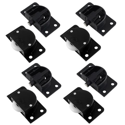4 Pairs Sliding Door Pulley Plastic Sliding Door Roller for Cabinet Barn Door Wardrobe Closet(Black)