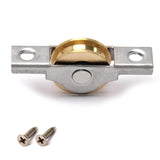 5Pcs Copper Electroplating Single Wheels 1" / 26mm Dia Sliding Wheel Door Window Pulley Stainless Steel Shell for Wardrobe