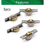 5Pcs Copper Electroplating Single Wheels 1" / 26mm Dia Sliding Wheel Door Window Pulley Stainless Steel Shell for Wardrobe