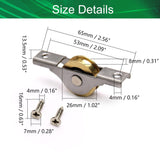 5Pcs Copper Electroplating Single Wheels 1" / 26mm Dia Sliding Wheel Door Window Pulley Stainless Steel Shell for Wardrobe