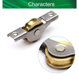 5Pcs Copper Electroplating Single Wheels 1" / 26mm Dia Sliding Wheel Door Window Pulley Stainless Steel Shell for Wardrobe